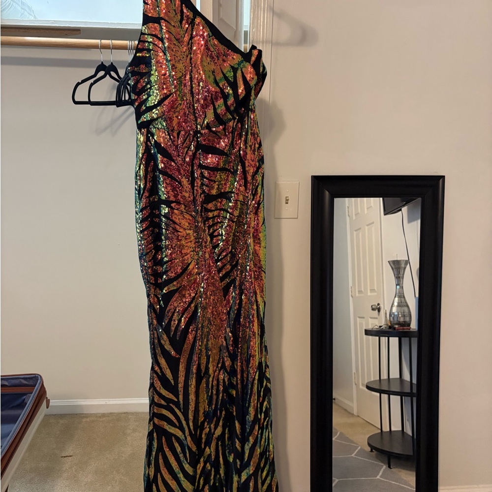 Multicolor Sequin Evening Gown - image 2